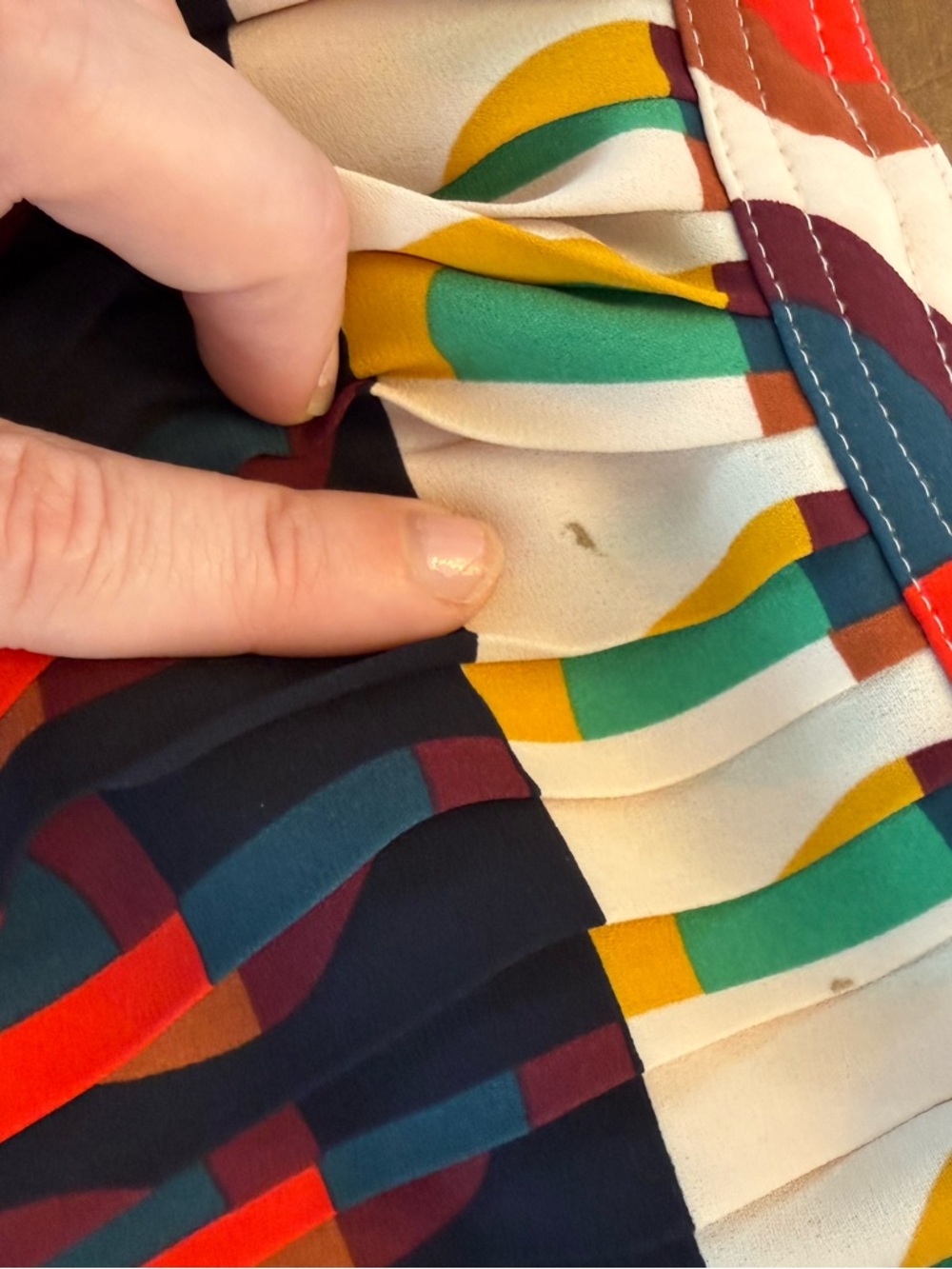 J Crew Pleated Colorblock Midi Skirt - Multi Color Size 0 - Picture 4 of 8